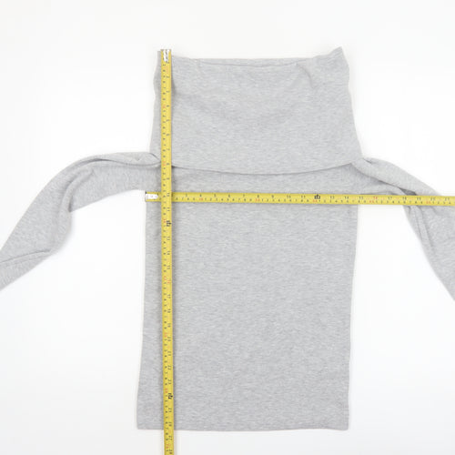 Bershka Women's Grey Cowl Neck Long Sleeve Pullover Jumper Size 14