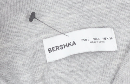 Bershka Women's Grey Cowl Neck Long Sleeve Pullover Jumper Size 14