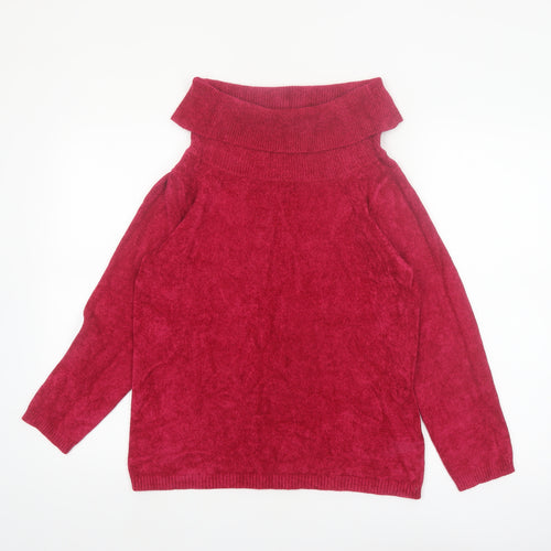 Marks and Spencer Women's Red Roll Neck Jumper Size 16