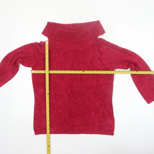 Marks and Spencer Women's Red Roll Neck Jumper Size 16