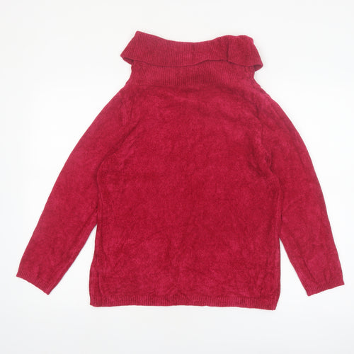 Marks and Spencer Women's Red Roll Neck Jumper Size 16