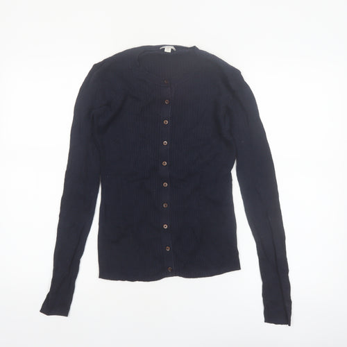 GAP Womens Navy Blue Medium Button-Up Cardigan Jumper