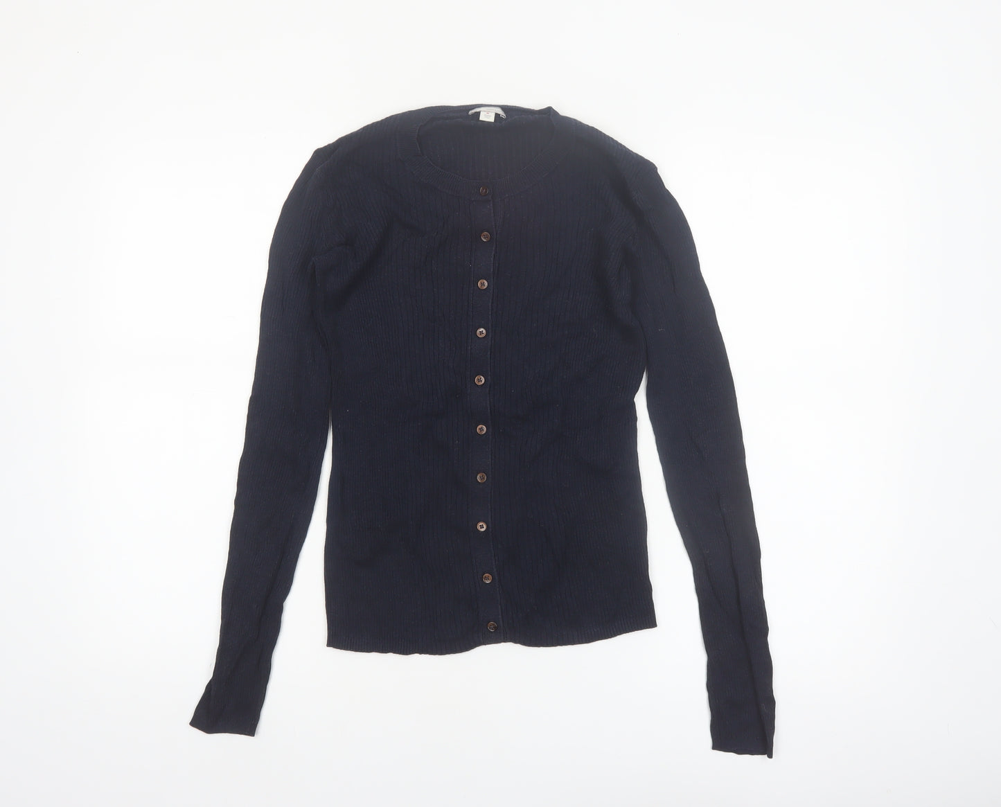 GAP Womens Navy Blue Medium Button-Up Cardigan Jumper