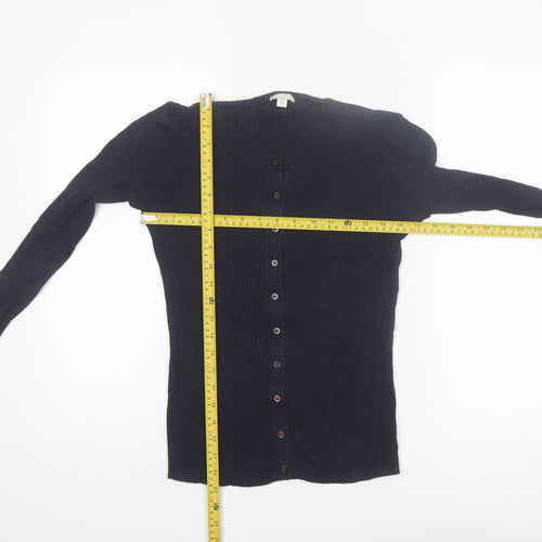 GAP Womens Navy Blue Medium Button-Up Cardigan Jumper