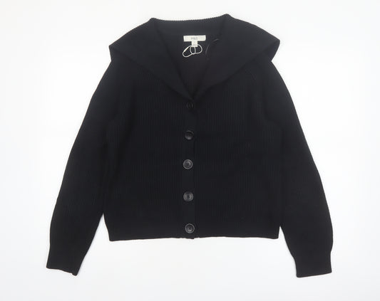 Marks and Spencer Women's Black Collared Knit Cardigan Size M