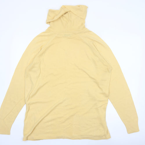 Jessica Reid Women's Yellow Roll Neck Knit Jumper M Long Sleeve