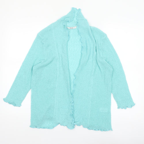 TIGI Women’s Blue Open Knit Long Sleeve Cardigan Size 14/16