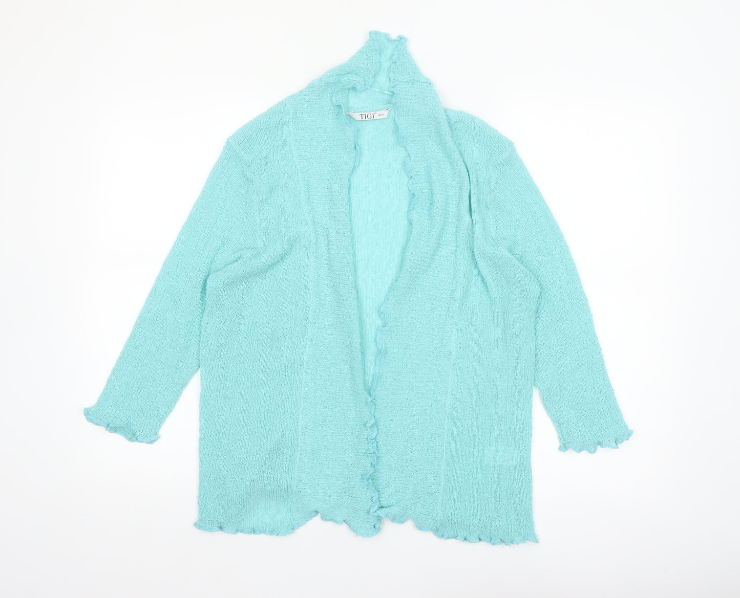 TIGI Women’s Blue Open Knit Long Sleeve Cardigan Size 14/16