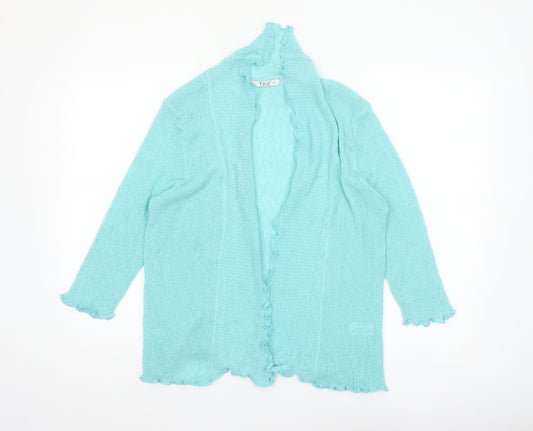 TIGI Women’s Blue Open Knit Long Sleeve Cardigan Size 14/16