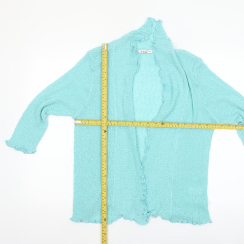 TIGI Women’s Blue Open Knit Long Sleeve Cardigan Size 14/16