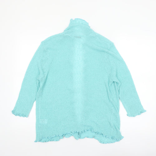 TIGI Women’s Blue Open Knit Long Sleeve Cardigan Size 14/16