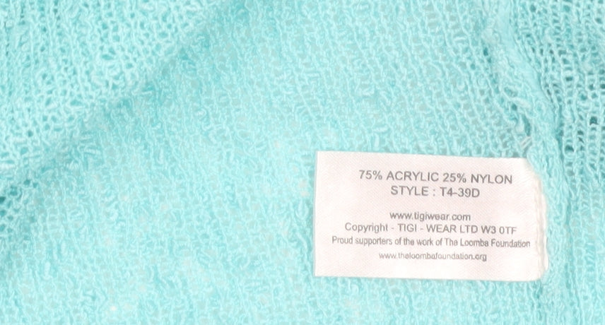 TIGI Women’s Blue Open Knit Long Sleeve Cardigan Size 14/16