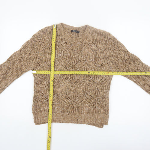 LCW Casual Women Beige Chunky-Knit Pullover Jumper XS