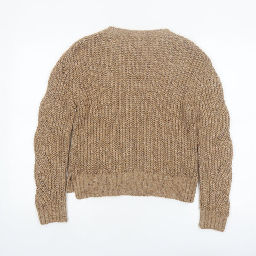 LCW Casual Women Beige Chunky-Knit Pullover Jumper XS