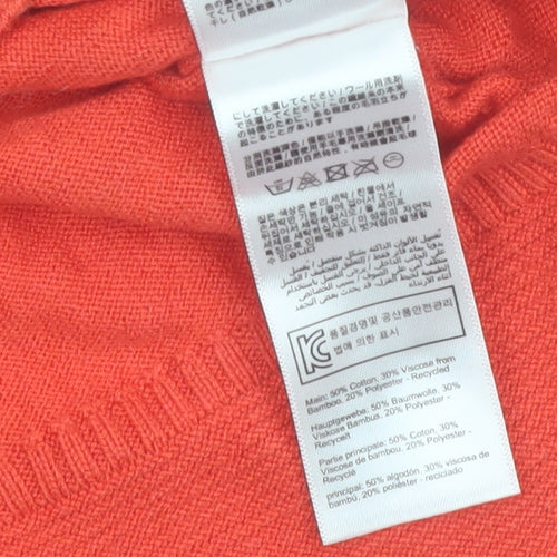 Joules Women Red Cotton Blend Cardigan UK 8 V-Neck Button Knit