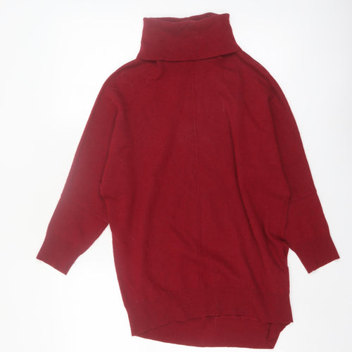 Jigsaw Mens Red Roll Neck Wool Cashmere Jumper XS