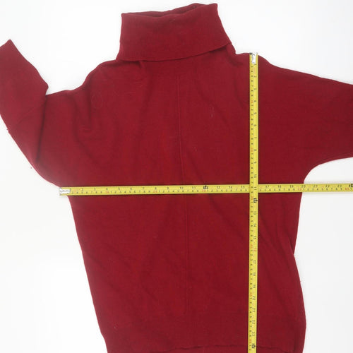 Jigsaw Mens Red Roll Neck Wool Cashmere Jumper XS