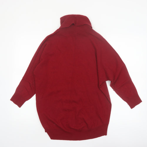Jigsaw Mens Red Roll Neck Wool Cashmere Jumper XS