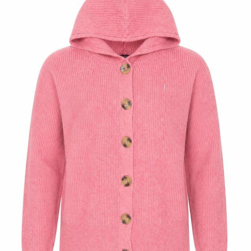 Marks and Spencer Women Pink Hooded Button Cardigan XS