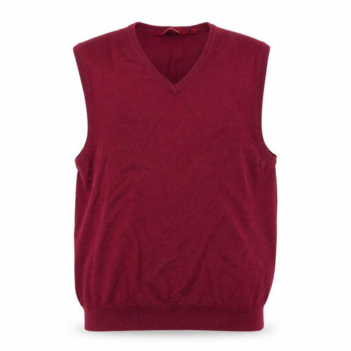 Bar Harbour Men's Red Wool Blend V-Neck Sleeveless Jumper Vest M