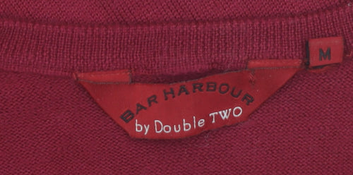 Bar Harbour Men's Red Wool Blend V-Neck Sleeveless Jumper Vest M