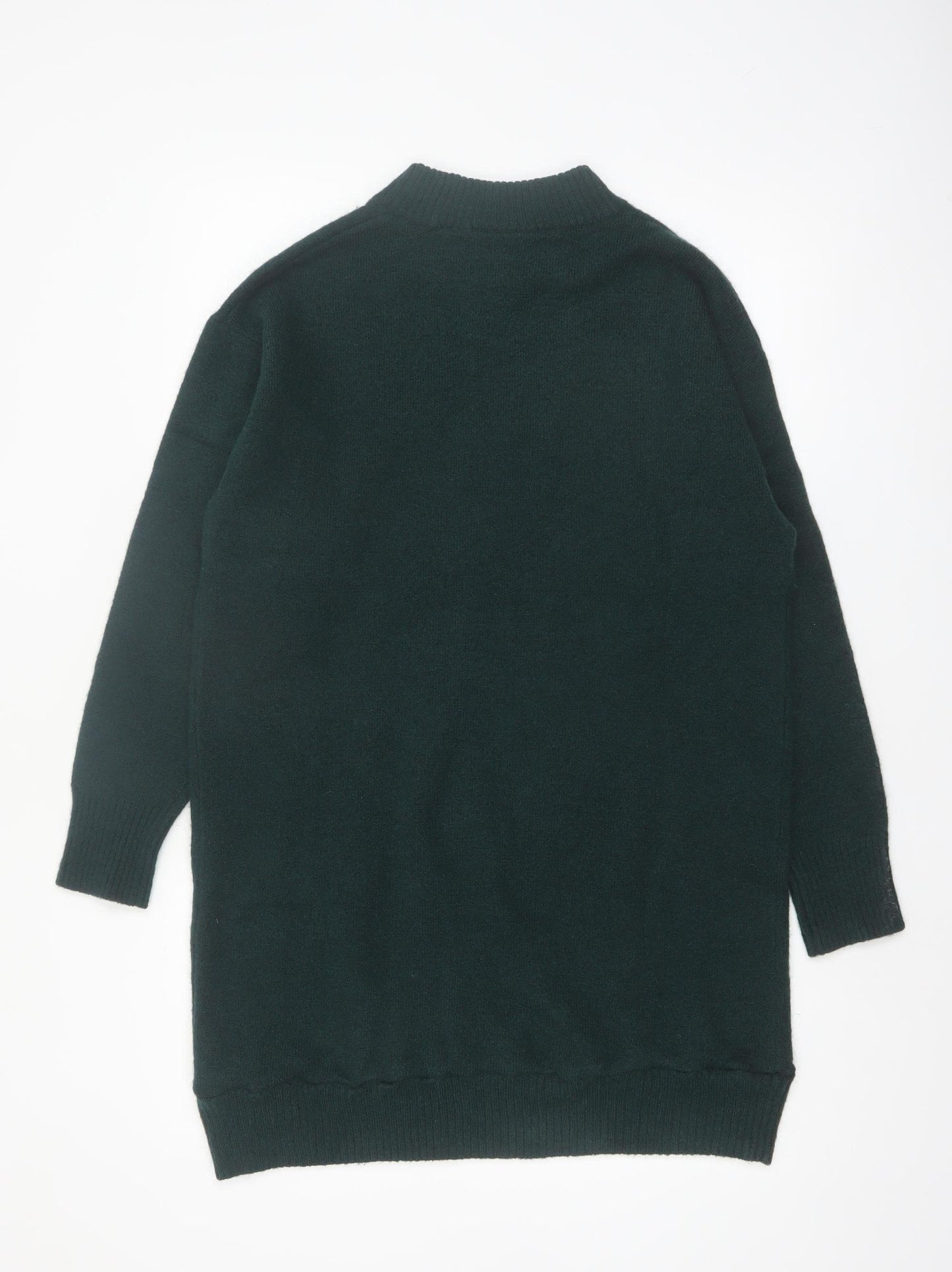 Monki Womens Green Mock Neck Knit Pullover Jumper XS