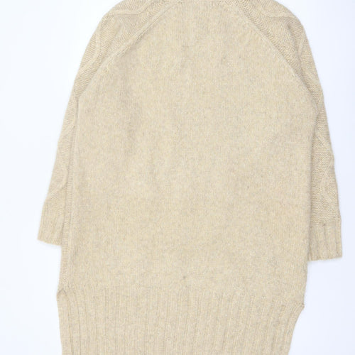 Tu Woman Beige Cable-Knit Roll Neck Jumper Size 16