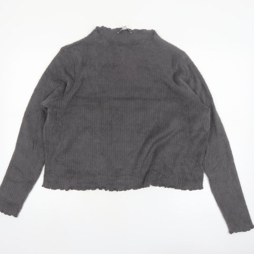 Marks and Spencer Women’s Grey Mock Neck Long Sleeve Pullover Jumper Size 16