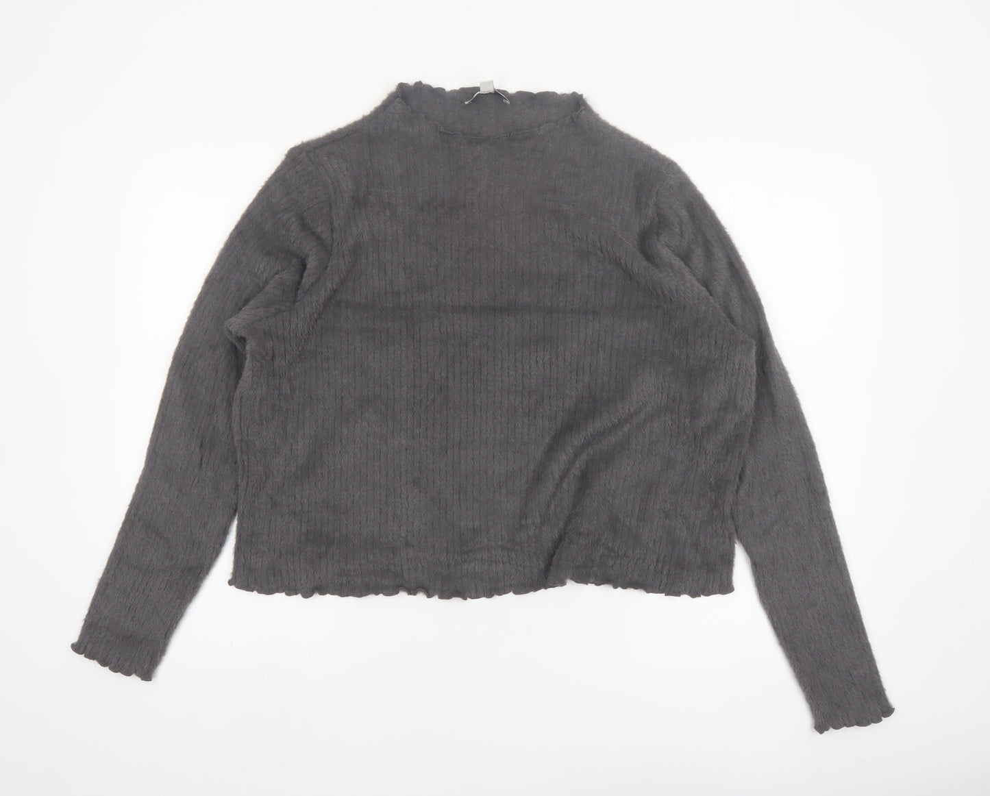 Marks and Spencer Women’s Grey Mock Neck Long Sleeve Pullover Jumper Size 16