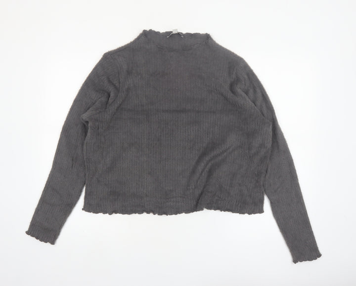 Marks and Spencer Women’s Grey Mock Neck Long Sleeve Pullover Jumper Size 16