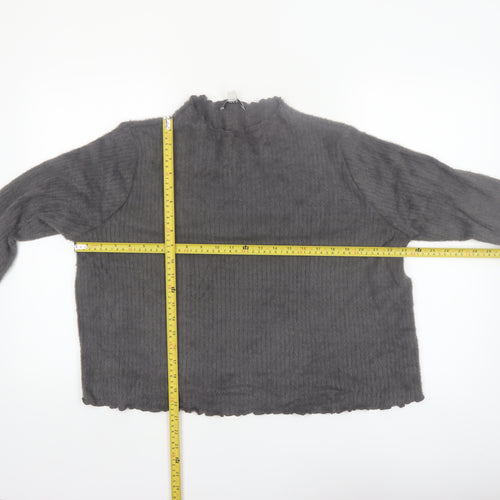 Marks and Spencer Women’s Grey Mock Neck Long Sleeve Pullover Jumper Size 16
