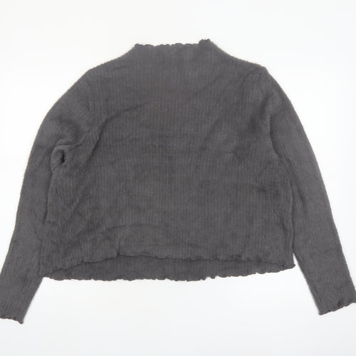 Marks and Spencer Women’s Grey Mock Neck Long Sleeve Pullover Jumper Size 16