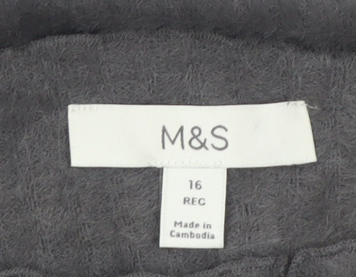 Marks and Spencer Women’s Grey Mock Neck Long Sleeve Pullover Jumper Size 16