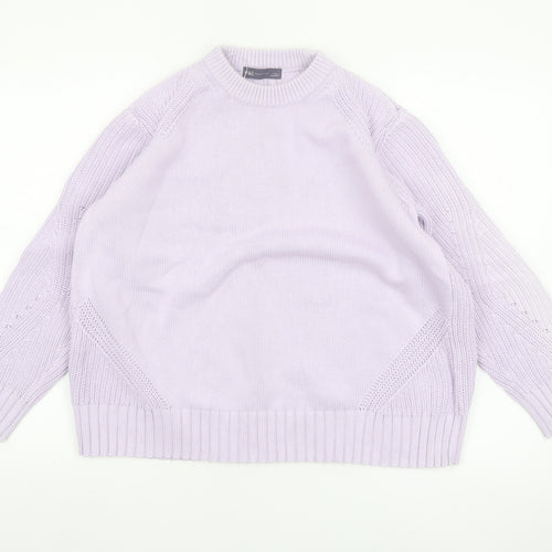 Marks and Spencer Women Lavender Cotton Knit Jumper L
