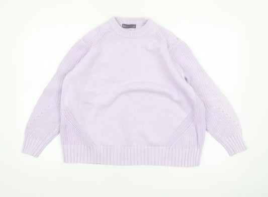 Marks and Spencer Women Lavender Cotton Knit Jumper L