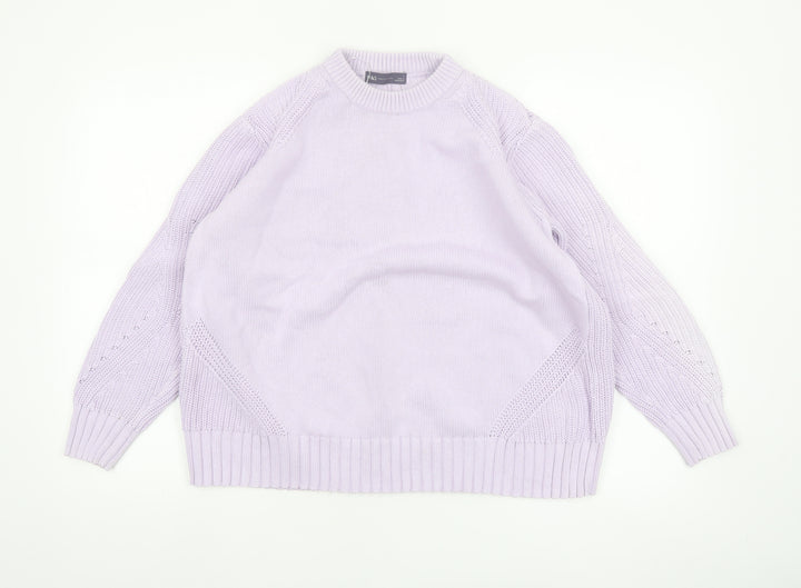 Marks and Spencer Women Lavender Cotton Knit Jumper L