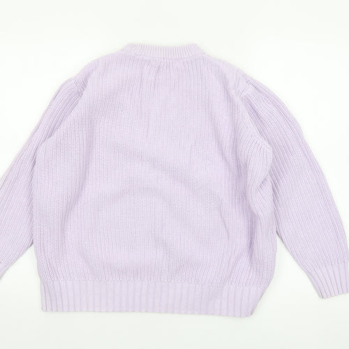 Marks and Spencer Women Lavender Cotton Knit Jumper L
