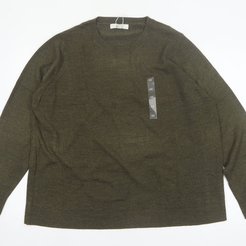 Marks and Spencer Women’s Green Wool Blend Crew Neck Jumper Size 20