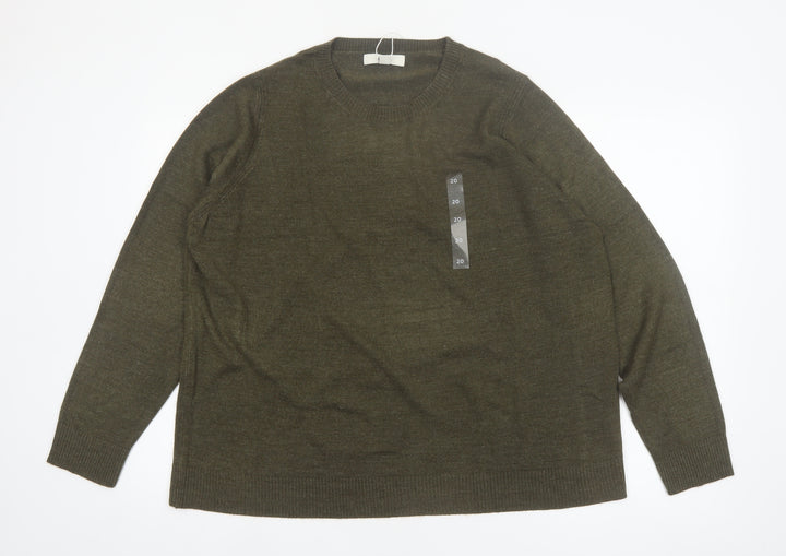 Marks and Spencer Women’s Green Wool Blend Crew Neck Jumper Size 20