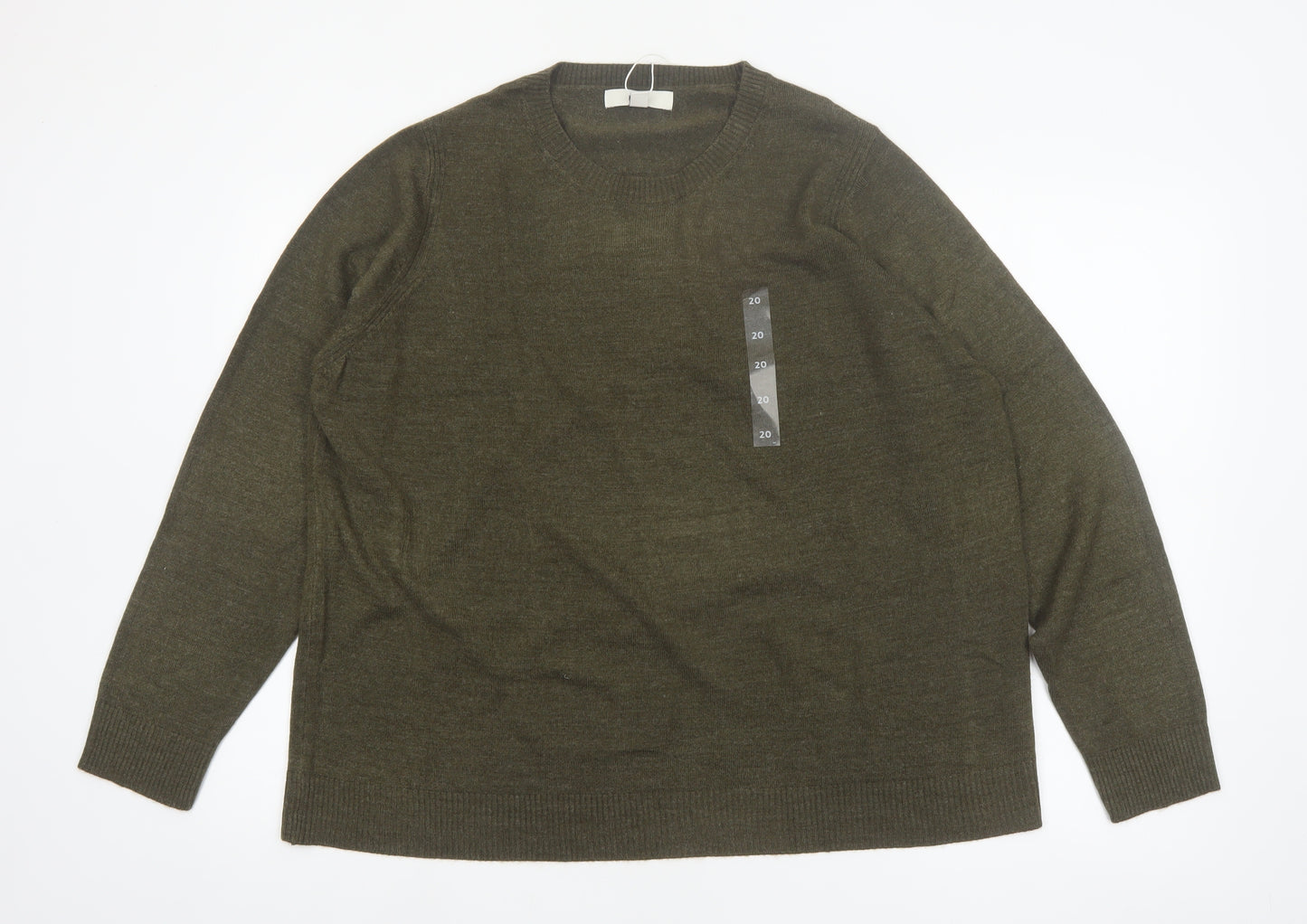 Marks and Spencer Women’s Green Wool Blend Crew Neck Jumper Size 20