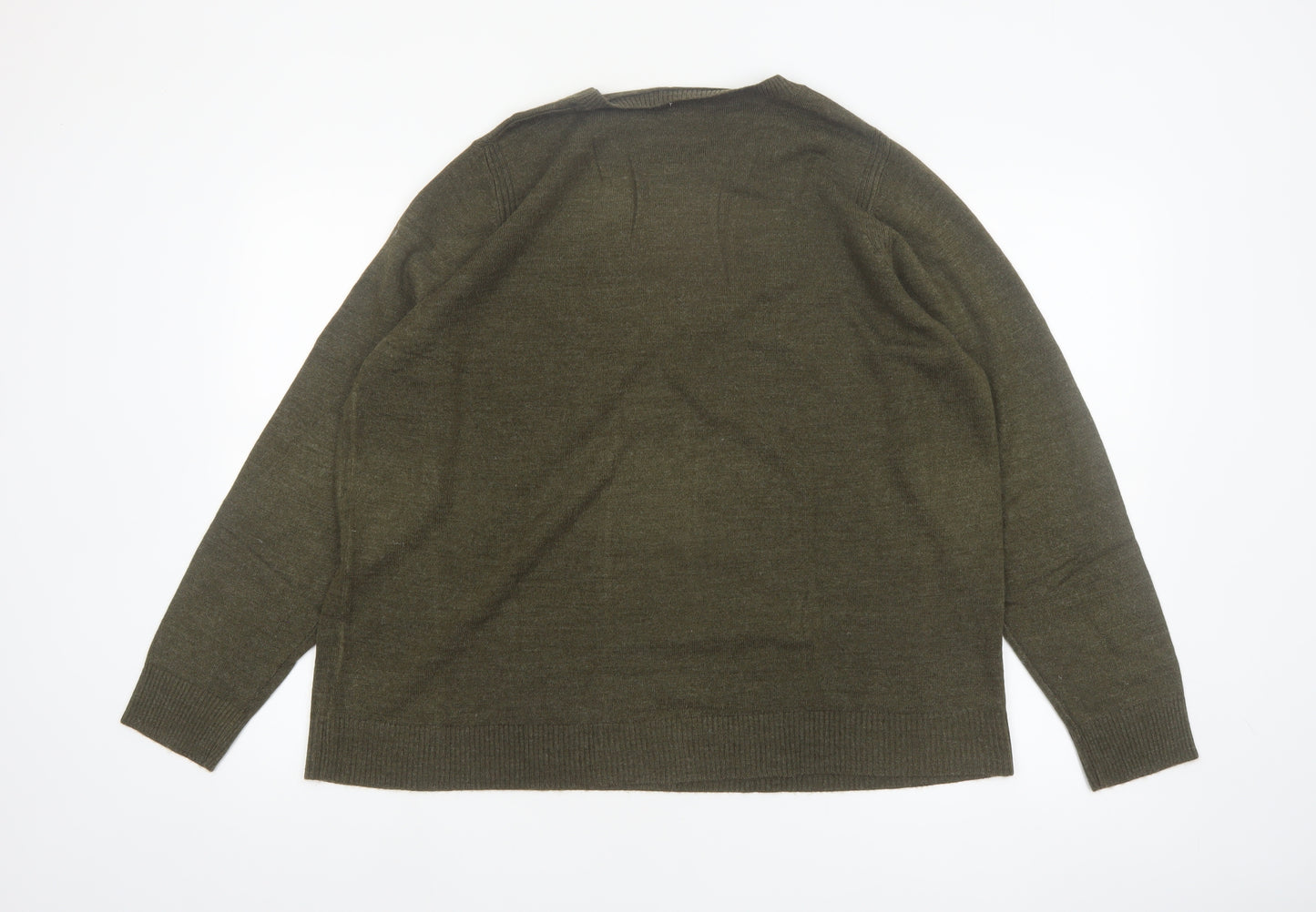 Marks and Spencer Women’s Green Wool Blend Crew Neck Jumper Size 20
