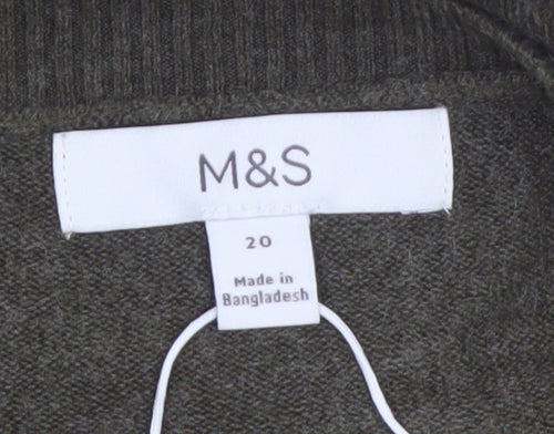 Marks and Spencer Women’s Green Wool Blend Crew Neck Jumper Size 20