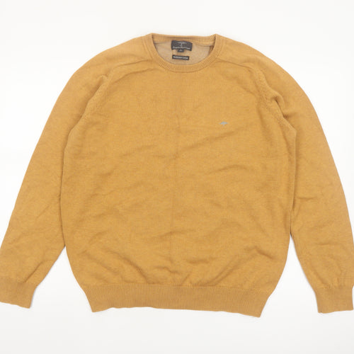 Fynch-Hatton Men's Brown Cotton Crew Neck Jumper Size L