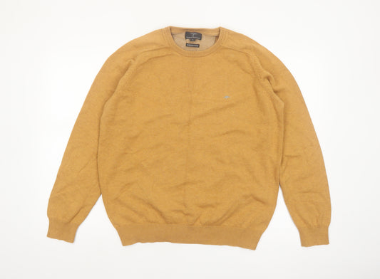 Fynch-Hatton Men's Brown Cotton Crew Neck Jumper Size L