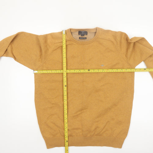 Fynch-Hatton Men's Brown Cotton Crew Neck Jumper Size L