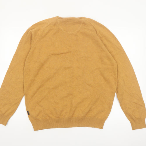 Fynch-Hatton Men's Brown Cotton Crew Neck Jumper Size L