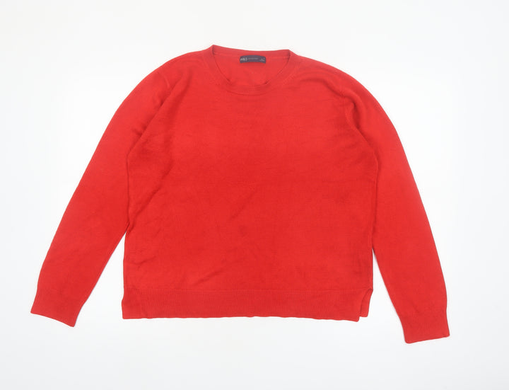 Marks and Spencer Women's Red Acrylic Crew Neck Jumper Size 16