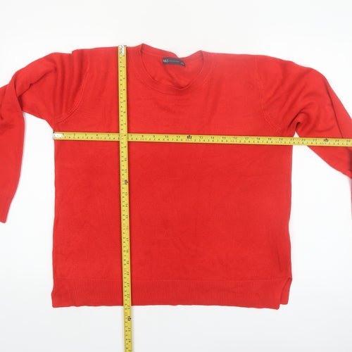 Marks and Spencer Women's Red Acrylic Crew Neck Jumper Size 16