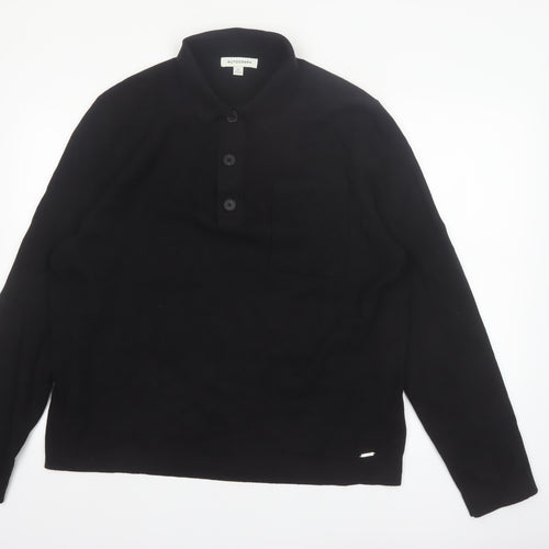 Marks and Spencer Autograph Men’s 2XL Black Henley Jumper
