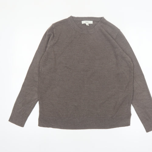 Marks and Spencer Women's Brown Crew Neck Acrylic Jumper Size 10
